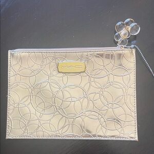 MAC Cosmetics Metallic Gold Circle Pattern Pouch
